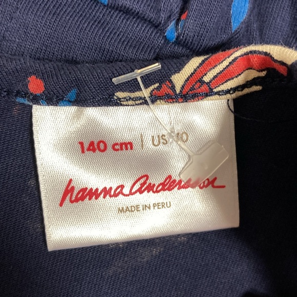 Hanna Andersson 140 US 10 Elisabet / Elisabeth Dress Navy Bunny Bunnies - Picture 6 of 7